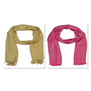 Combo Pack- 2 Premium Viscose Sparkling Women's Stole 